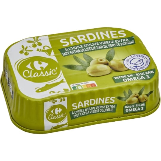 Sardines à l'Huile d'Olive Vierge Extra CARREFOUR CLASSIC'