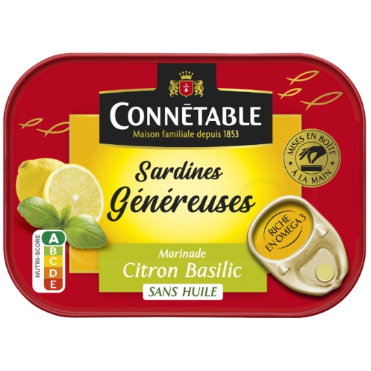 Sardines Marinées Citron Basilic Sans Huile CONNETABLE