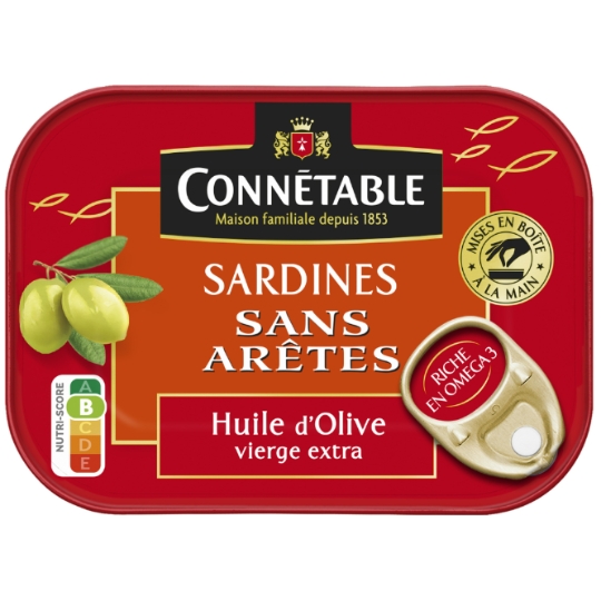 Sardines à l'Huile d'Olive Vierge Extra Sans Arêtes CONNETABLE