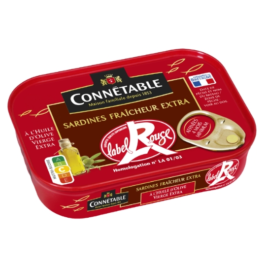 Sardines à l'Huile d'Olive Vierge Extra Label Rouge CONNETABLE
