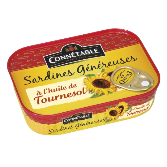 Sardines à l'Huile de Tournesol Riche en Oméga 3 CONNETABLE
