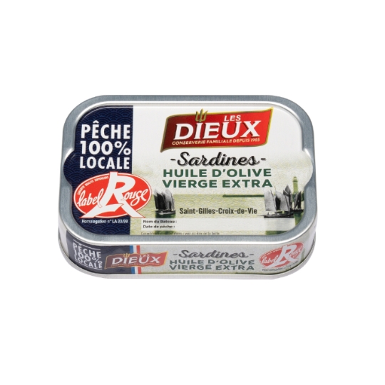 Sardines à l'Huile d'Olive Vierge Extra Label Rouge LES DIEUX