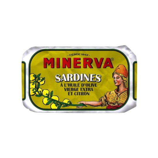 Sardines à l'Huile d'Olive Vierge Extra et Citron MINERVA