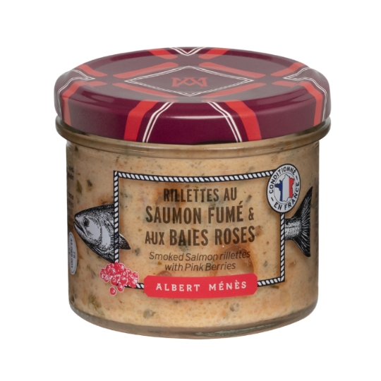 Tartinable salé Rillettes au saumon fumé et aux baies roses ALBERT MENES