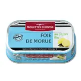 Foie de morue naturel au citron Bio MOUETTES D'ARVOR