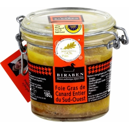 Foie gras de canard entier Sud-Ouest IGP BIRABEN