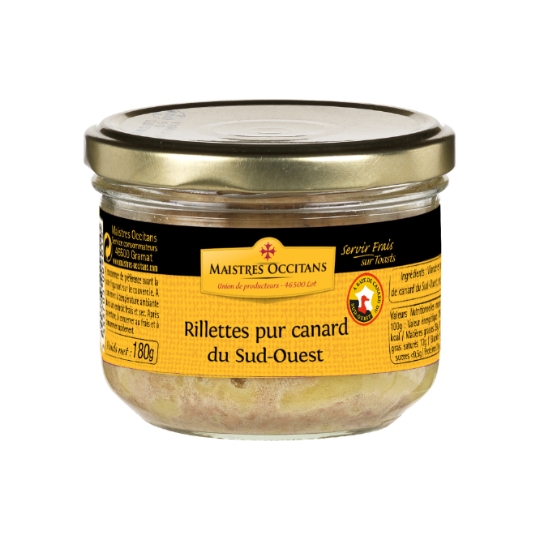 Rilettes Pur Canard du Sud-Ouest MAITRES OCCITANS
