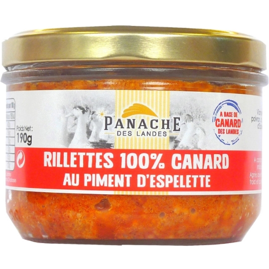 Rillettes de canard au piment d'Espelette  PANACHE DES LANDES