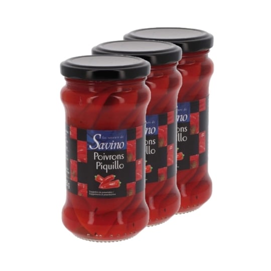 Lot 3x Poivrons Piquillo - Les Saveurs De Savino - Pot 225g LES SAVEURS DE SAVINO
