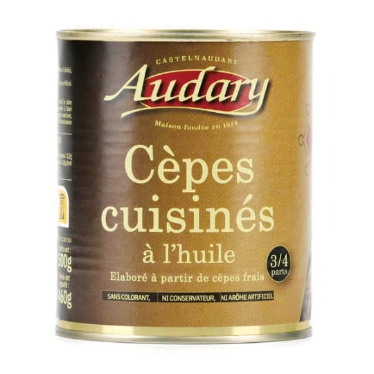 Cèpes Frais Cuisinés À L'huile - Boîte De 500g (3/4 Parts) AUDARY CASTELNAUDARY