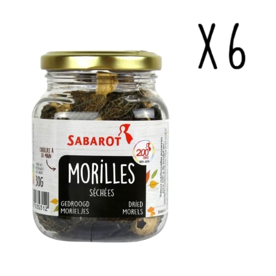 Sabarot - Lot X6 Morilles Extra Séchées - Pot 30g SABAROT