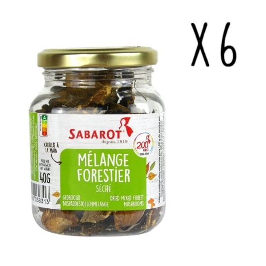 Sabarot - Lot X6 Mélange De Champignons Forestiers Séchés - Pot 40g SABAROT