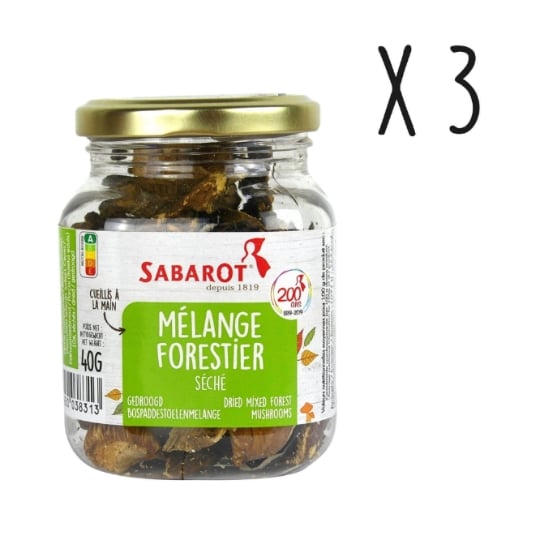 Sabarot - Lot X3 Mélange De Champignons Forestiers Séchés - Pot 40g SABAROT