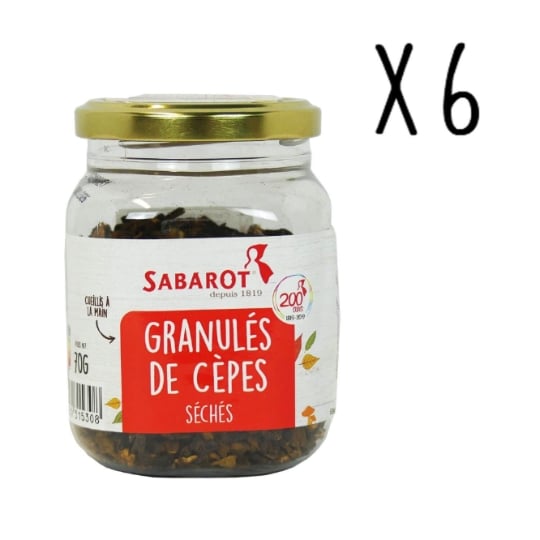 Sabarot - Lot X6 Granulés De Cèpes Séchés - Pot 70g SABAROT