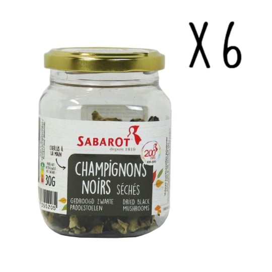 Sabarot - Lot X6 Champignons Noirs Séchés - Pot 30g SABAROT