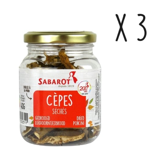 Sabarot - Lot X3 Cèpes Séchés - Pot 40g SABAROT