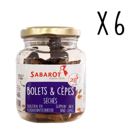 Sabarot - Lot X6 Bolets Et Cèpes Séchés - Pot 40g SABAROT