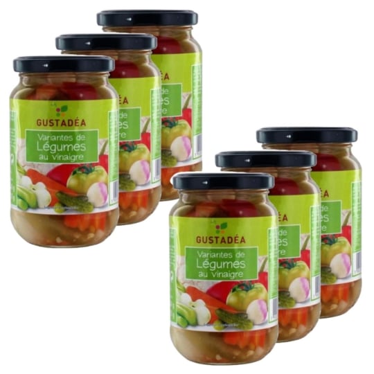 Lot 6x Variante De Légumes Au Vinaigre - Gustadéa - Pot 340g GUSTADÃ‰A