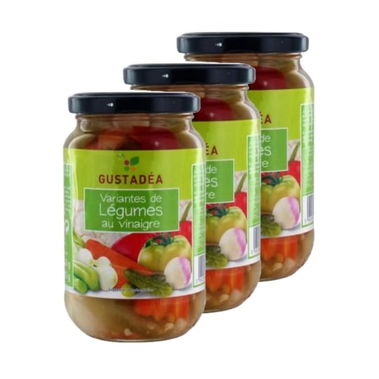 Lot 3x Variante De Légumes Au Vinaigre - Gustadéa - Pot 340g GUSTADÃ‰A