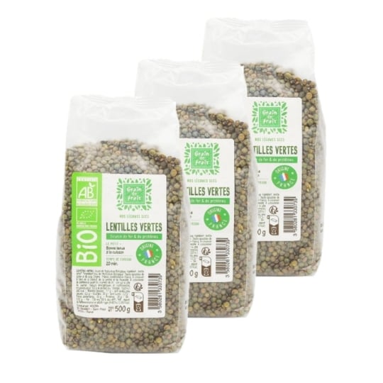Lentille Verte Bio - France - Grain De Frais GRAIN DE FRAIS