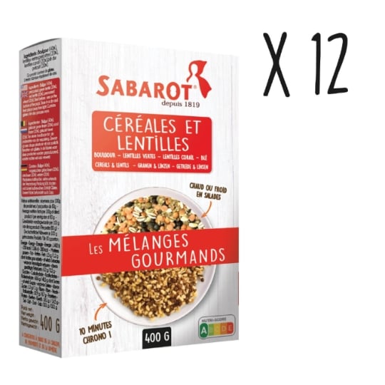 Sabarot - Lot 12 X Mélange Céréales Et Lentilles - Étui 400g SABAROT