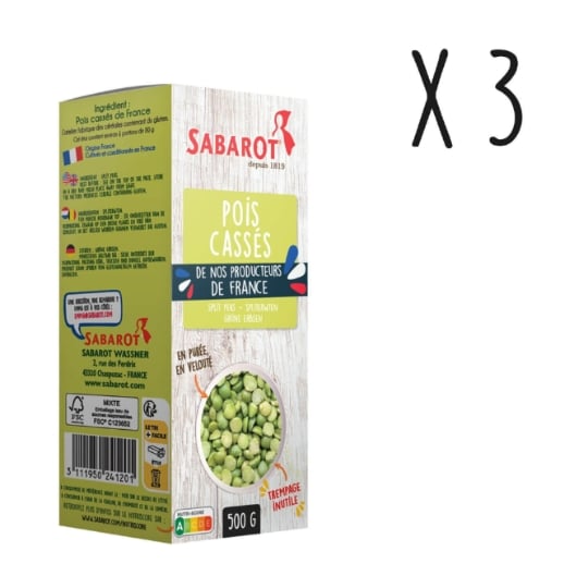Sabarot - Lot 3 X Pois Cassés De France - Étui 500g SABAROT
