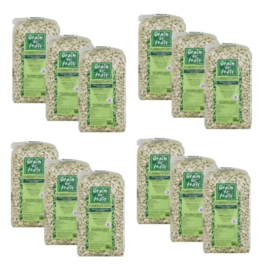 Lot 12x Flageolet Vert France - Grain De Frais - Paquet 500g GRAIN DE FRAIS