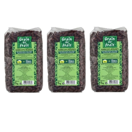 Lot 3x Haricot Rouge - Grain De Frais - Paquet 1kg GRAIN DE FRAIS