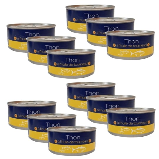 Lot 12x Thon Entier À L'huile De Tournesol - Boîte 160g AGIDRA
