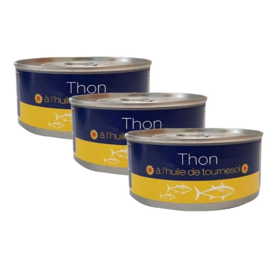 Lot 3x Thon Entier À L'huile De Tournesol - Boîte 160g AGIDRA