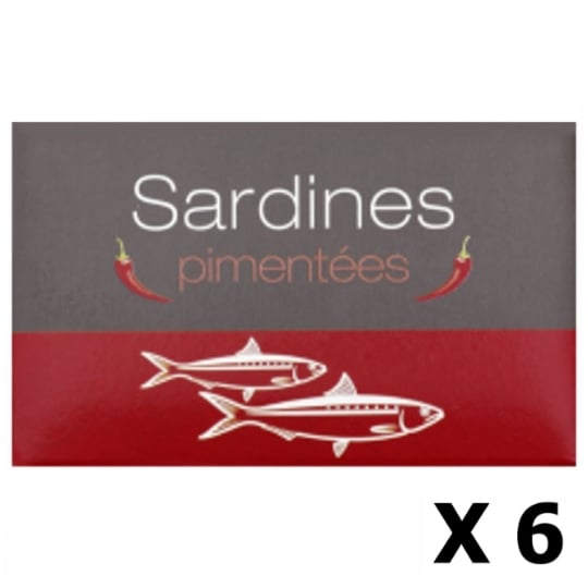 Lot 6x Sardines Pimentées - Maroc - Conserve 125g AGIDRA
