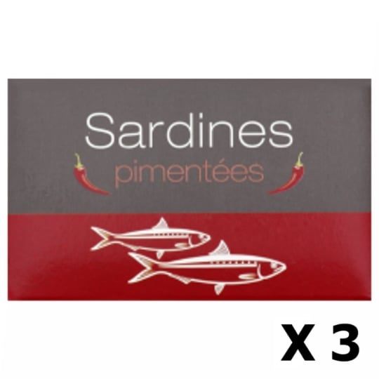 Lot 3x Sardines Pimentées - Maroc - Conserve 125g AGIDRA