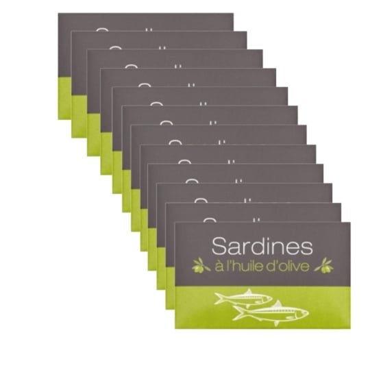 Lot 12x Sardines À L'huile Olive - Maroc - Conserve 125g AGIDRA