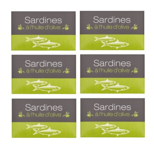 Lot 6x Sardines À L'huile Olive - Maroc - Conserve 125g AGIDRA