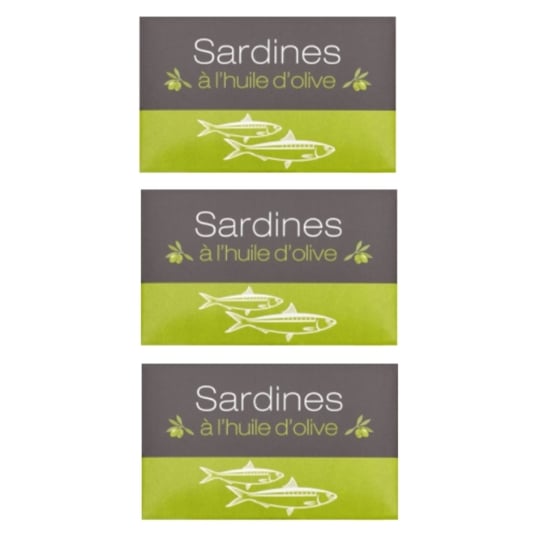 Lot 3x Sardines À L'huile Olive - Maroc - Conserve 125g AGIDRA