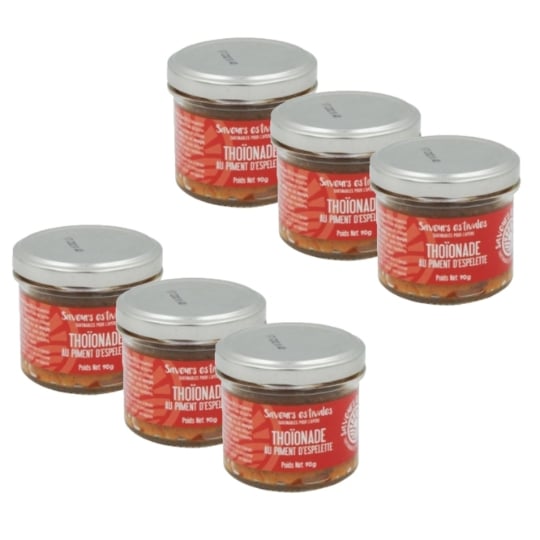Lot 6x Thoionade Au Piment D'espelette - Saveurs Estivales - Boite 90g SAVEURS ESTIVALES