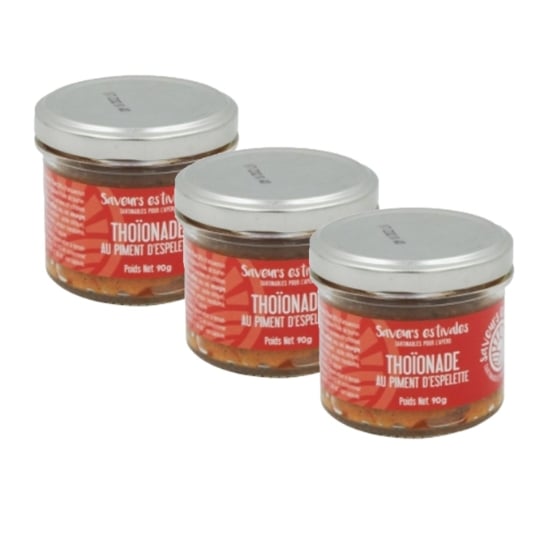 Lot 3x Thoionade Au Piment D'espelette - Saveurs Estivales - Boite 90g SAVEURS ESTIVALES