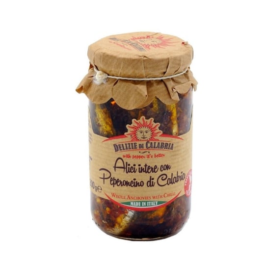 Anchois Entiers Au Piment Rouge 200 Gr DELIZIE DI CALABRIA