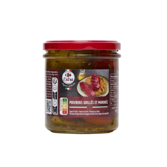 Poivrons grillés et marinés à l'huile d'olive vierge extra CARREFOUR