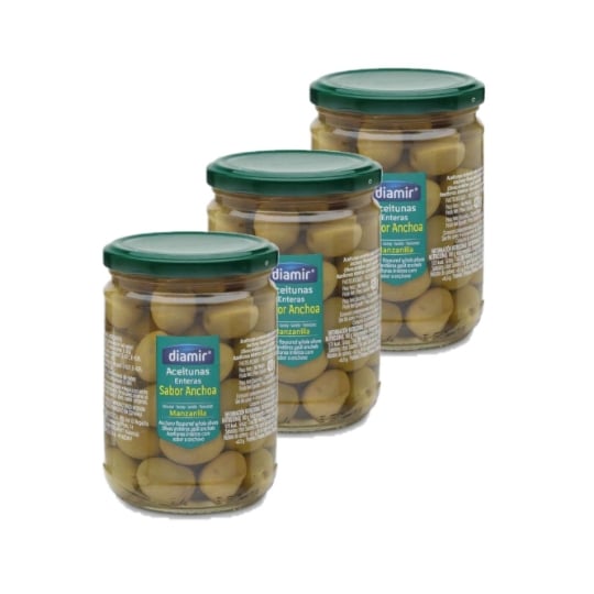Olive Verte Entière Goût Anchois - Diamir DIAMIR