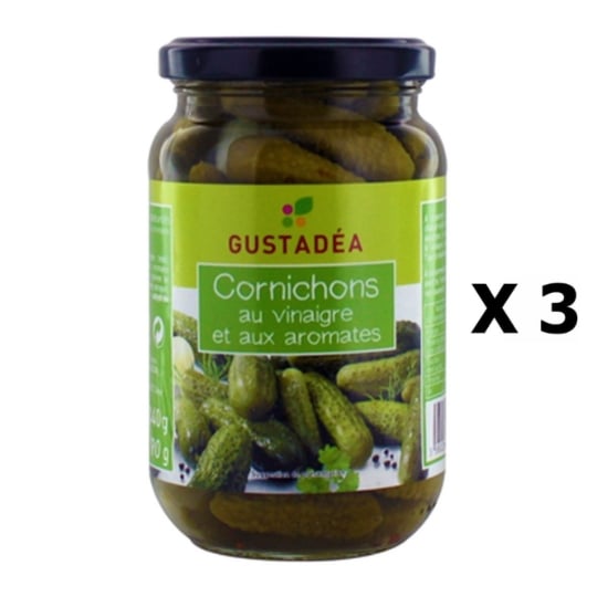 Lot 3x Cornichons Au Vinaigre - Gustadéa - Bocal 190g GUSTADÃ‰A