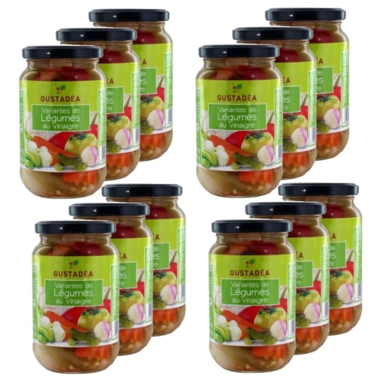 Lot 12x Variante De Légumes Au Vinaigre - Gustadéa - Pot 340g GUSTADÃ‰A