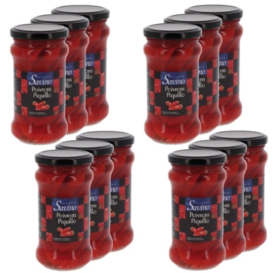 Lot 12x Poivrons Piquillo - Les Saveurs De Savino - Pot 225g LES SAVEURS DE SAVINO