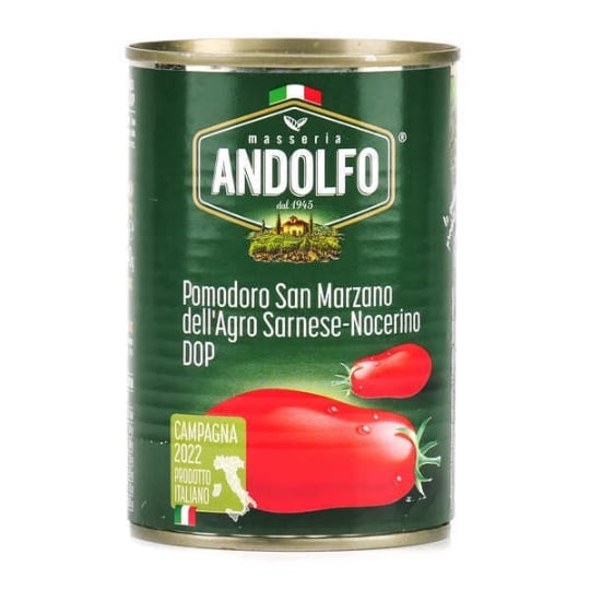 Tomates Pelées Italiennes - San Marzano Dell'agro Sarnese-nocerino Aop - Boîte De 400g MASSERIA ANDOLFO