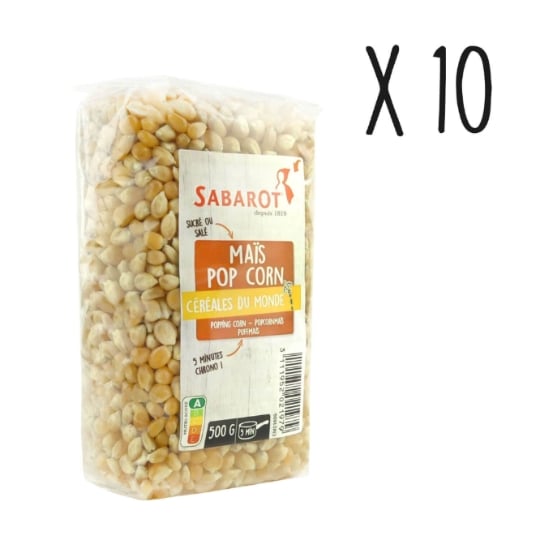 Sabarot - Lot X10 Maïs Pop Corn - Sachet 500g SABAROT