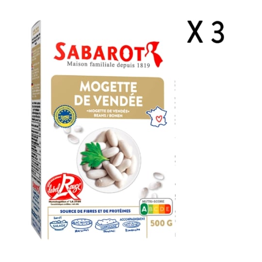 Sabarot - Lot 3 X Mogette De Vendée I.g.p. - Étui 500g SABAROT
