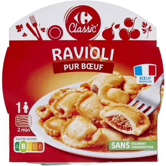 Ravioli à la viande bovine CARREFOUR CLASSIC'