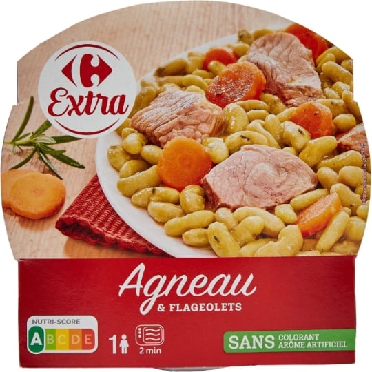 Plat cuisiné agneau flageolets CARREFOUR EXTRA
