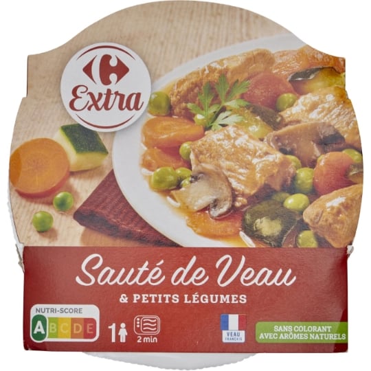 Plat Cuisiné sauté de veau et petits legumes CARREFOUR EXTRA