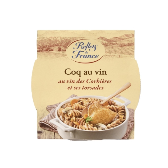 Plat cuisiné coq au vin torsades REFLETS DE FRANCE